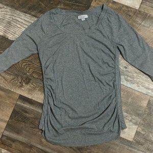 Grey long sleeve maternity shirt